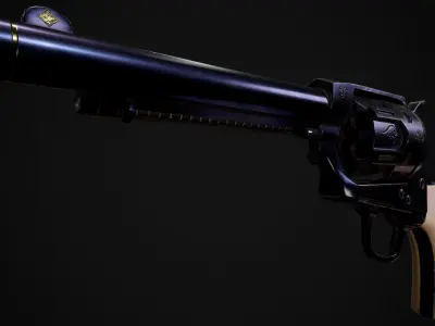 Lucky revolver Low-poly 3D model