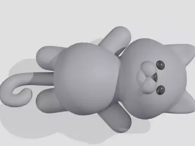 Cute british cat  Low-poly 3D model