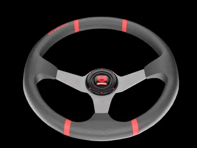 Sports Car Steering Wheel 03 3D model