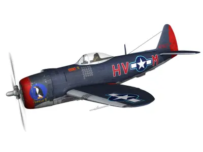 Republic P-47M Thunderbolt - Pengie V 3D model