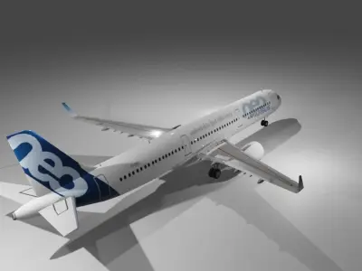 Airbus a321neo airbus house livery 3d model Low-poly 3D model