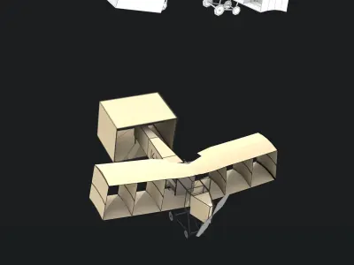 Stylized 14-bis Low-poly 3D model