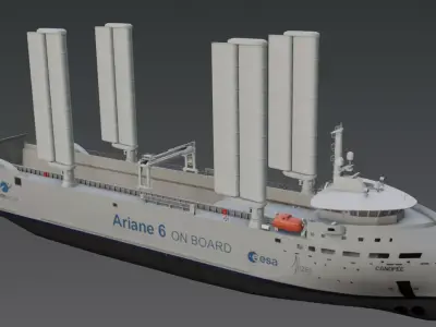 Wind poweredRo-Ro vessel 3D model Low-poly 3D model