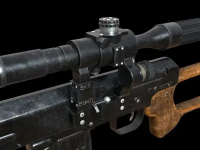 Sniper Rifle Dragunov Svd Low-poly 3D model