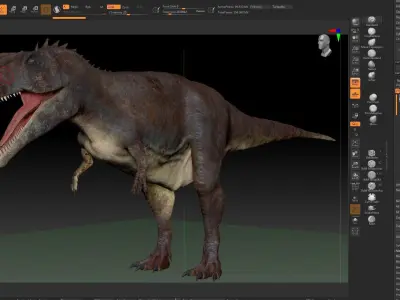 Dinosaur Carcharodontosaurus Sculpt Project 3D model
