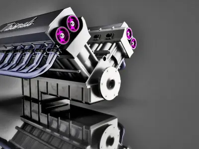 V12 Car Engine 3D model