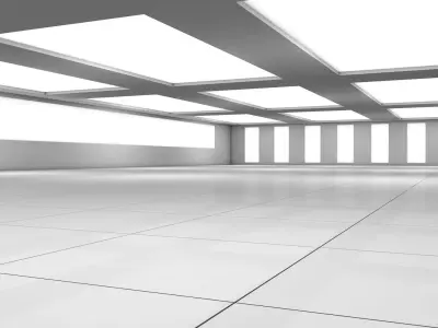 Large Empty Modern Interior 3D model