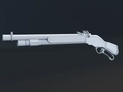 Oldshotgun antique gun 3D model
