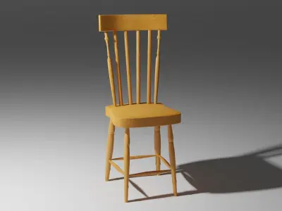 Modern Wood Chair Free low-poly 3D model