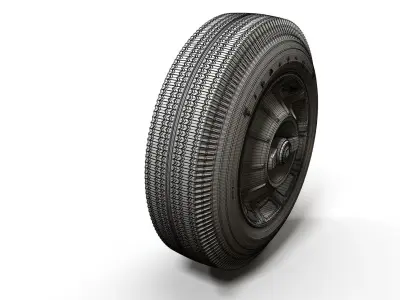 Classic car highpoly wheel 3D model