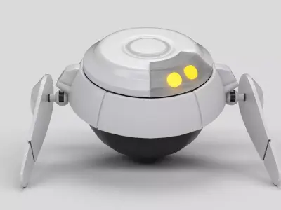  Sci-fi ship Low-poly 3D model