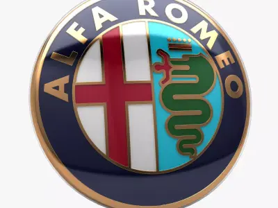 Alfa Romeo Badge 1982 and after Low-poly 3D model