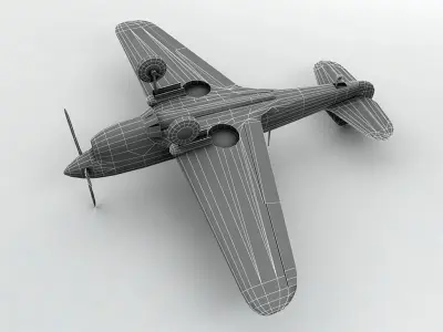 P40-E Warhawk Aircraft Low-poly 3D model