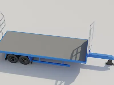 Agricultural Trailer Low-poly 3D model