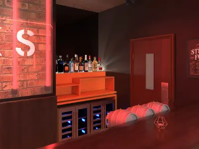 Modern Bar Interior Design 3D model