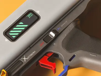 Sci-fi Swat Pistol PBR Low-poly 3D model