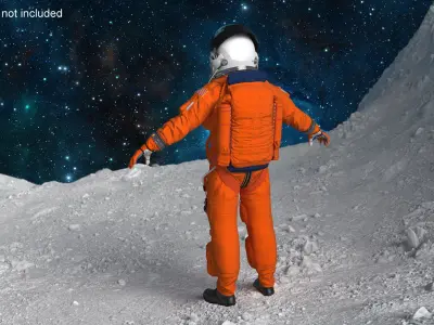 Detailed Astronaut Wearing Advanced Crew Escape Suit Fur 3D model