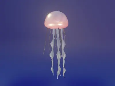 Low Poly Jellyfish Low-poly 3D model