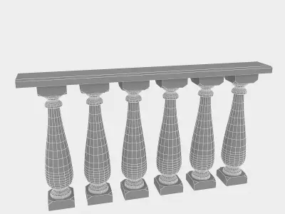 Classical Railing Low-poly 3D model
