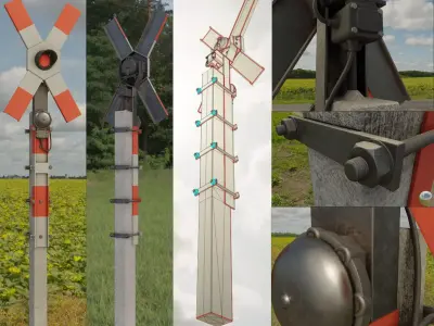 Low-Poly Andreaskreuz Version 2 Low-poly 3D model