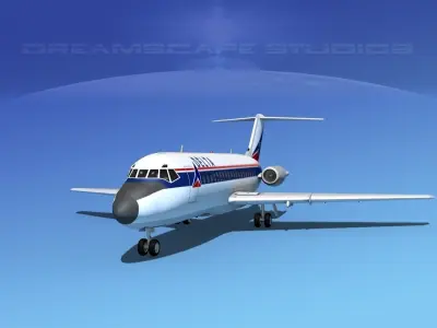 Douglas DC-9-20 Delta Airlines 3D model