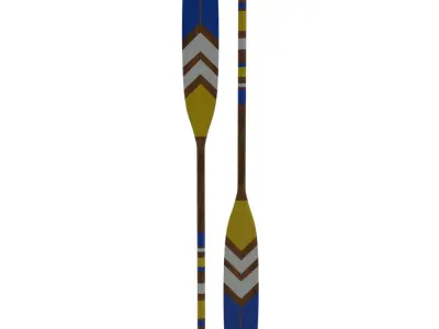 Boat Oars Paddle Low-poly 3D model