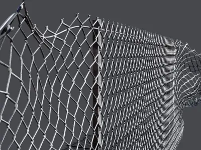 Simple Chainlink Fencing Panels Free low-poly 3D model