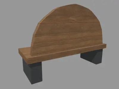 Low Poly Bench 08 Low-poly 3D model