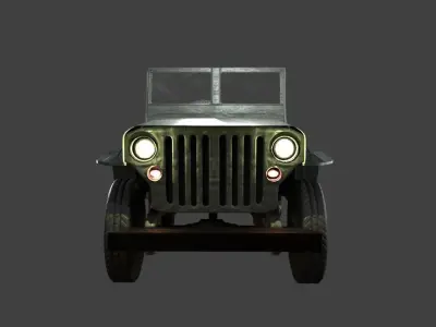jeep retro low poly 3d Low-poly 3D model