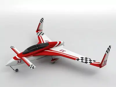 Long-EZ Rocket Racer Aircraft Low-poly 3D model