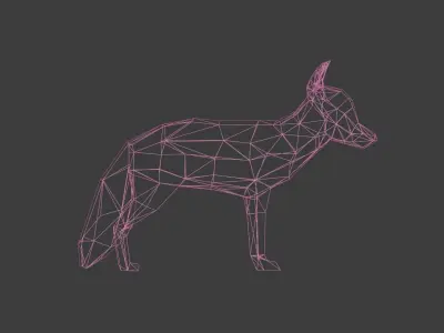 Low Poly Fox Low-poly 3D model