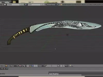 Tiger Fang Sword Low-poly 3D model