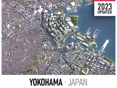 Yokohama - 3D City Model Low-poly 3D model