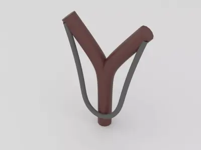 Stylized Cartoon Slingshot Game-Ready 3D Model Low-poly 3D model