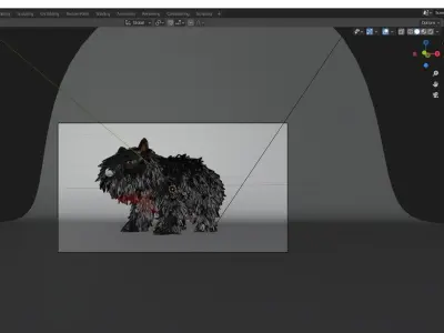 A hairy animal Free low-poly 3D model