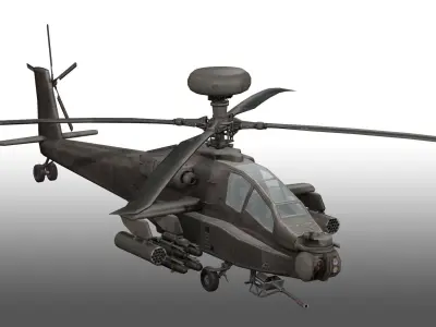 Apache Attack Helicopter AH 64 Low-poly 3D model