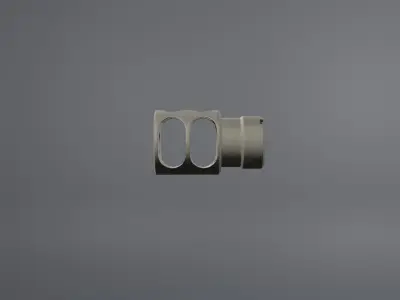 DTK-2 Zenit Muzzle Brake Compensator Low-poly 3D model