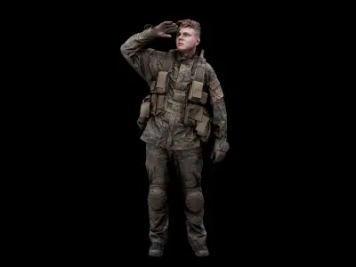 Cleaned 3D Body Scan Michael Howard Army Man Standing 3D model
