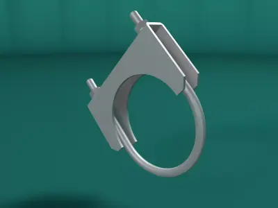 Tube clamp and anchor Low-poly 3D model