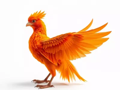 Fiery Phoenix Feather model pack Low-poly 3D model