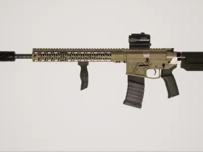 Assault Rifle 1 Used Low-poly 3D model