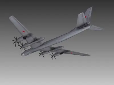TU-95 Bear Low-poly 3D model