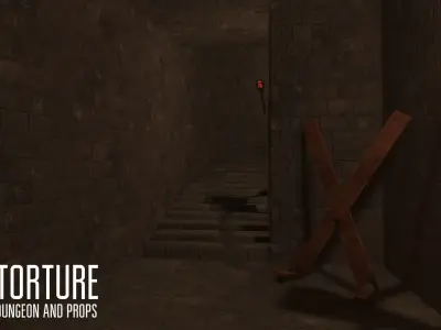Torture - dungeon and props Low-poly 3D model
