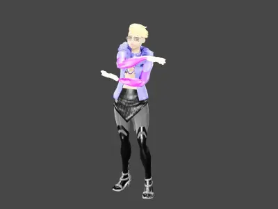 Cyberpunk Female Low-poly 3D model