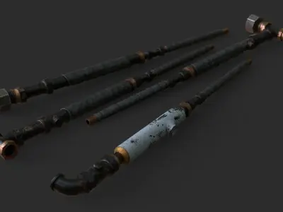 Plumbing Pipes Weapons Pack Low-poly 3D model