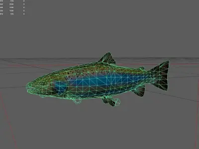 Trout Low-poly 3D model