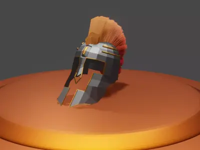 low poly helmet spartan Low-poly 3D model