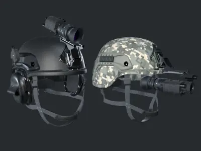 Military helmet game ready 3D model Low-poly 3D model