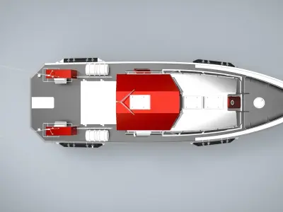 Auminium Patrol Boat Low-poly 3D model