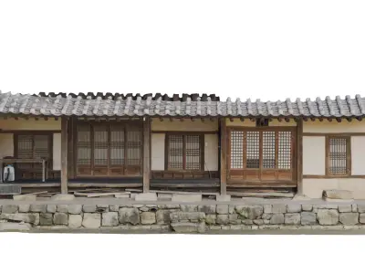 Korean Traditional tiled house 3D model